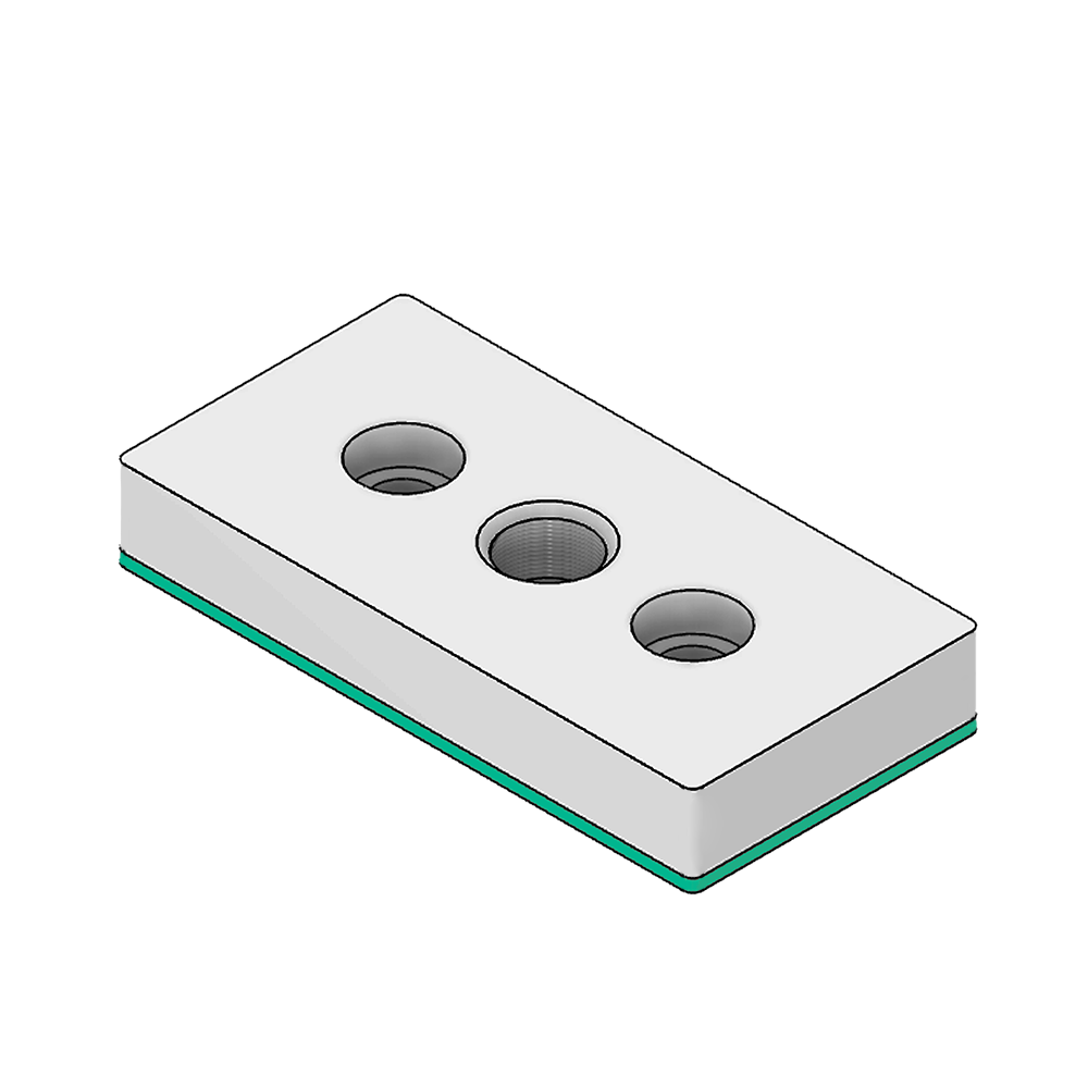 32-459014G-1 MODULAR SOLUTIONS PNEUMATIC PLATE 45MM X 90MM WITH GASKET 1/4 G THREADED CENTER THRU HOLE